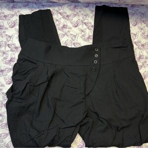 BCBGMaxAzria Black Button-Detail Jumpsuit